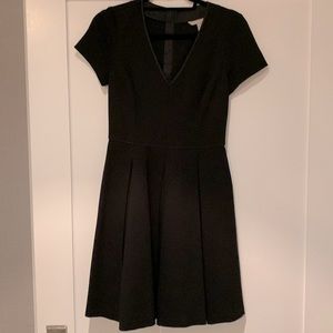 Black V neck Banana Republic fit n flare dress